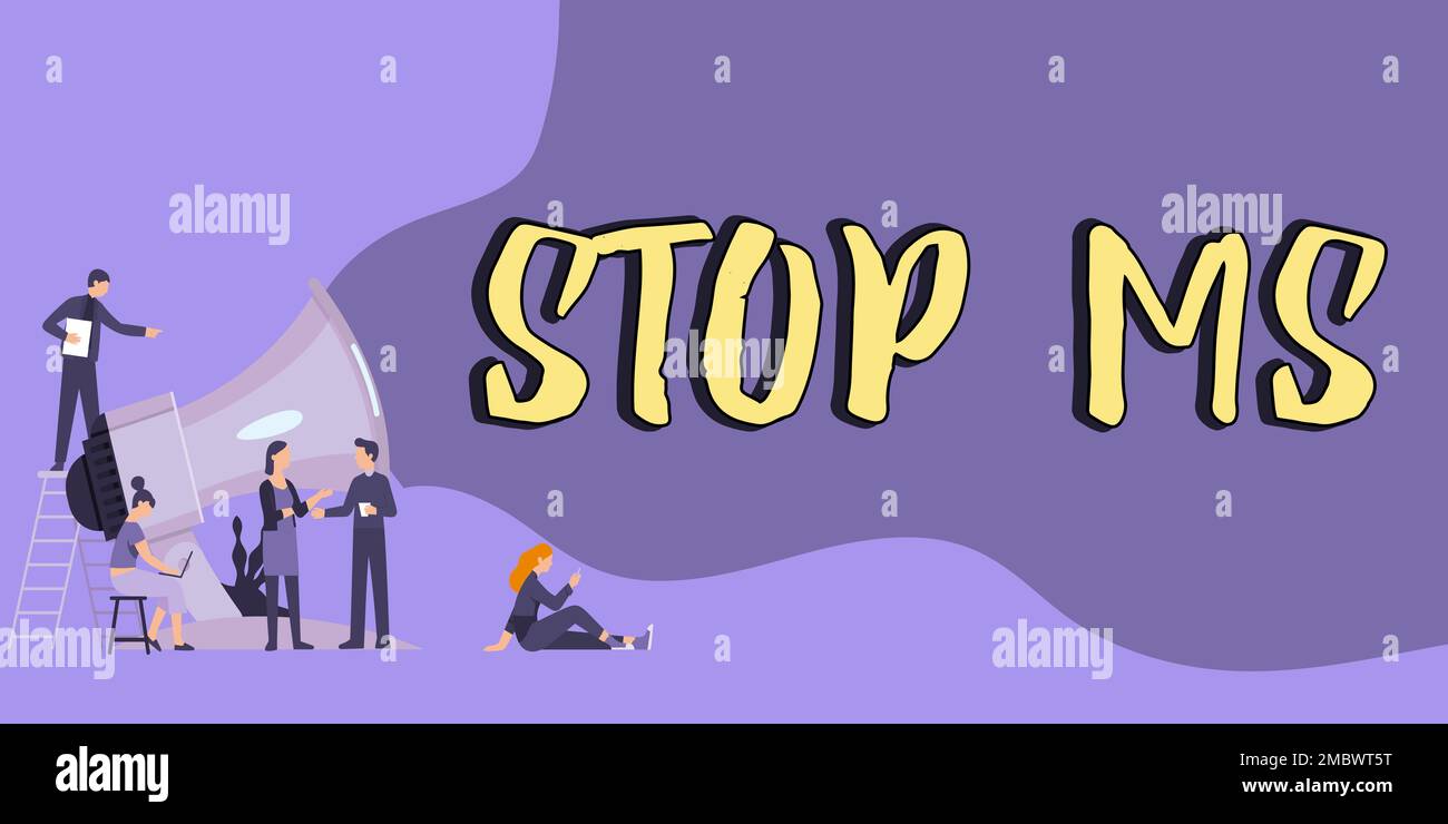 Conceptual caption Stop Ms. Business showcase prevent disease marked by