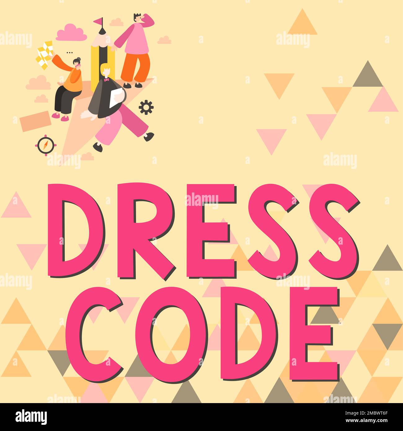 Conceptual display Dress Code. Word Written on an accepted way of