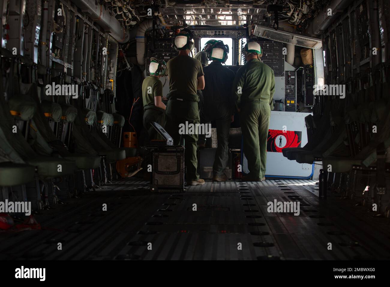 U.S. Marine Corps Avionic technicians with Marine Heavy Helicopter ...