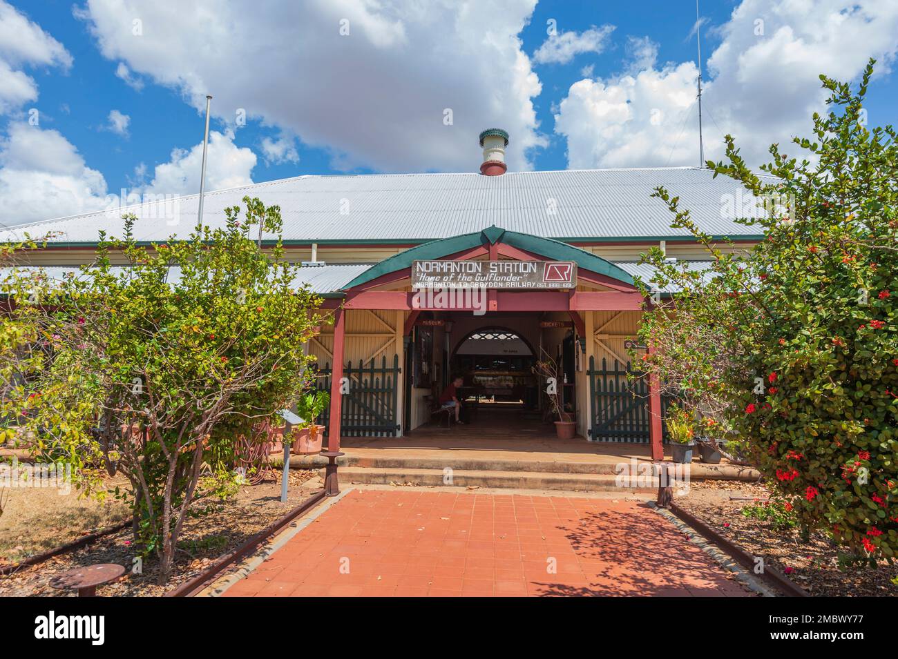 Entrance of Normanton railway station, home of the Gulflander old train