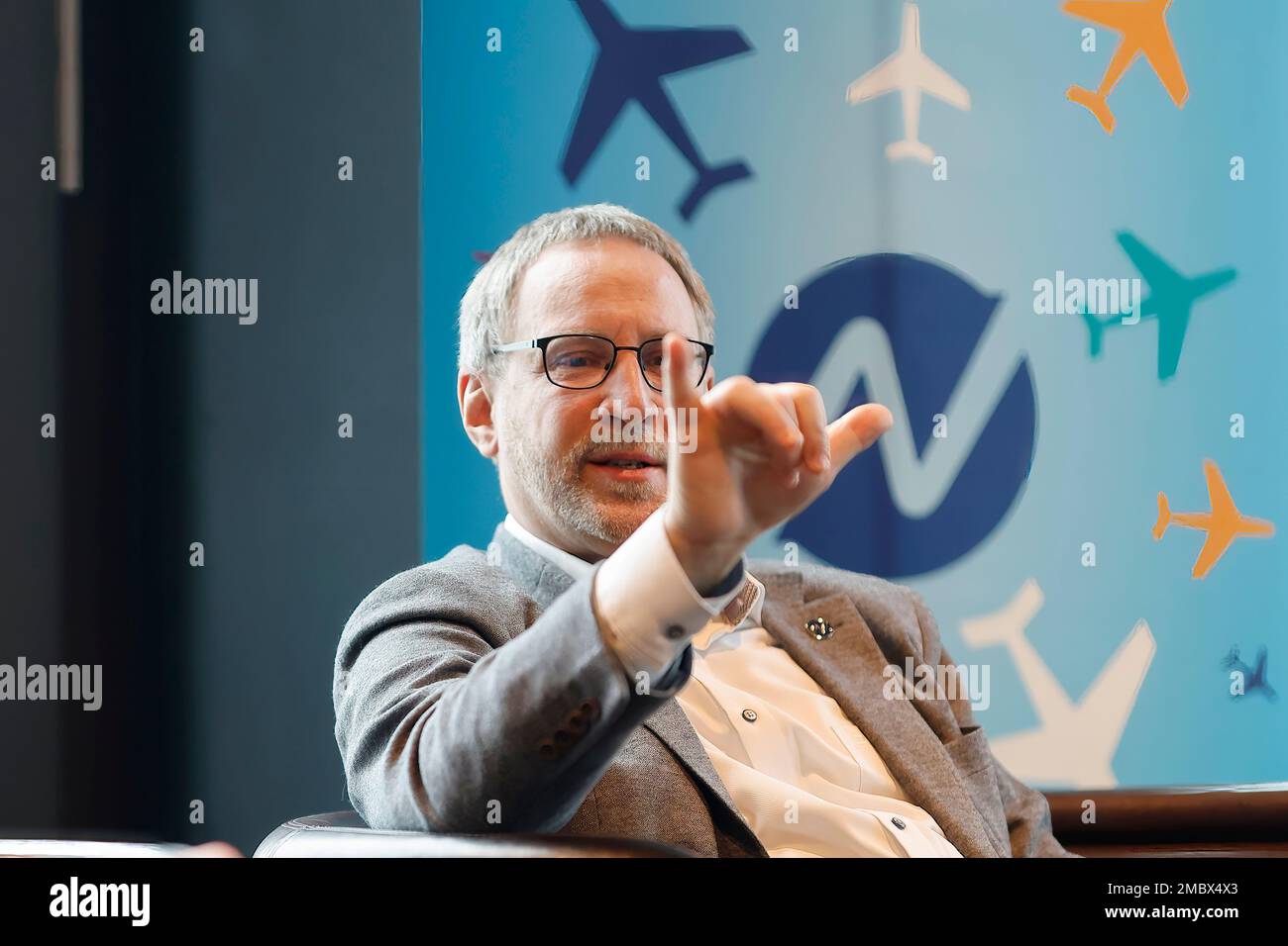 Nuremberg, Germany. 20th Jan, 2023. Press conference with Michael Hupe, Managing Director of Nuremberg Airport, on the outlook for 2023. Credit: Daniel Löb/dpa/Alamy Live News Stock Photo