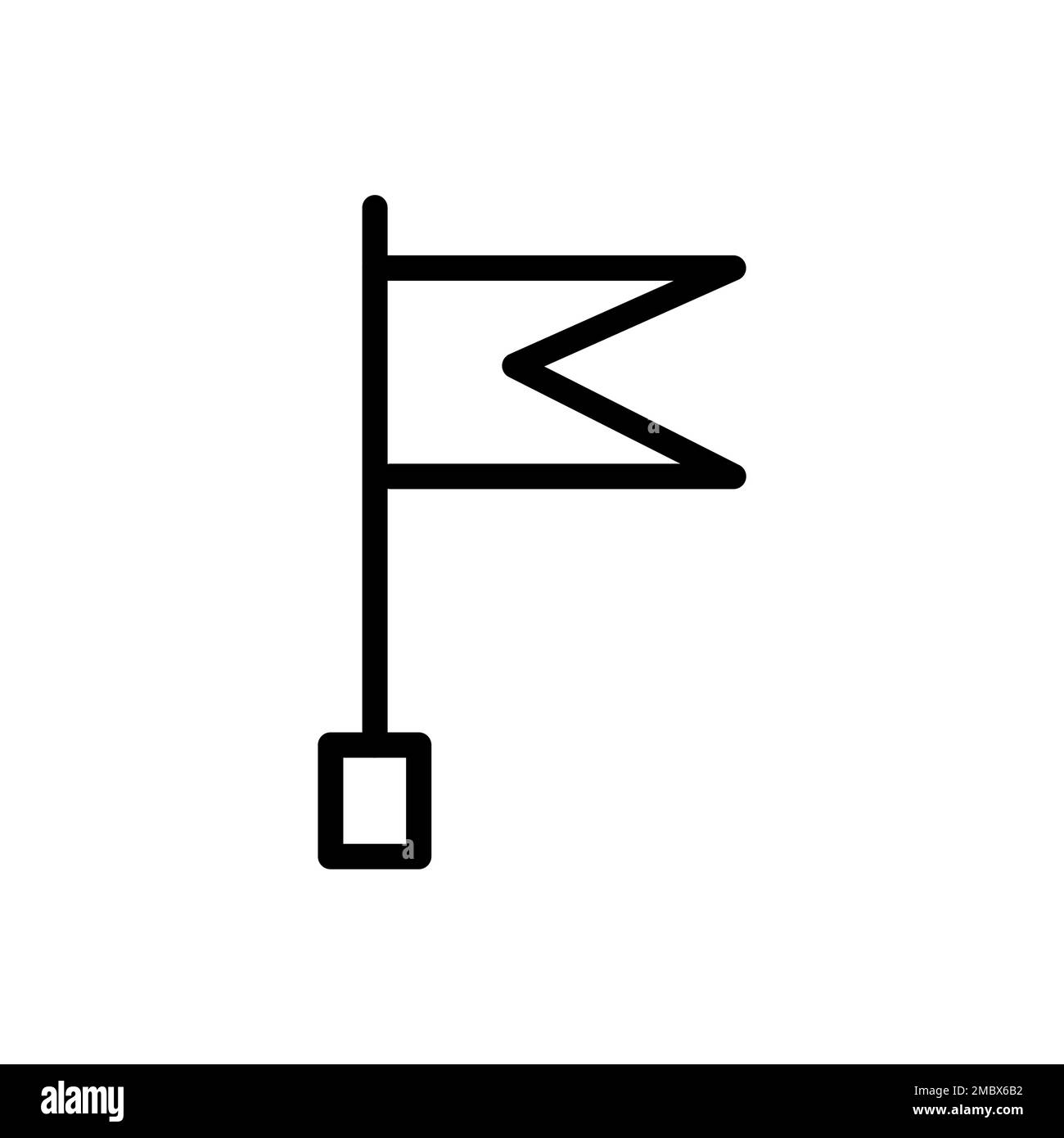 Flag line icon isolated on white background. Black flat thin icon on