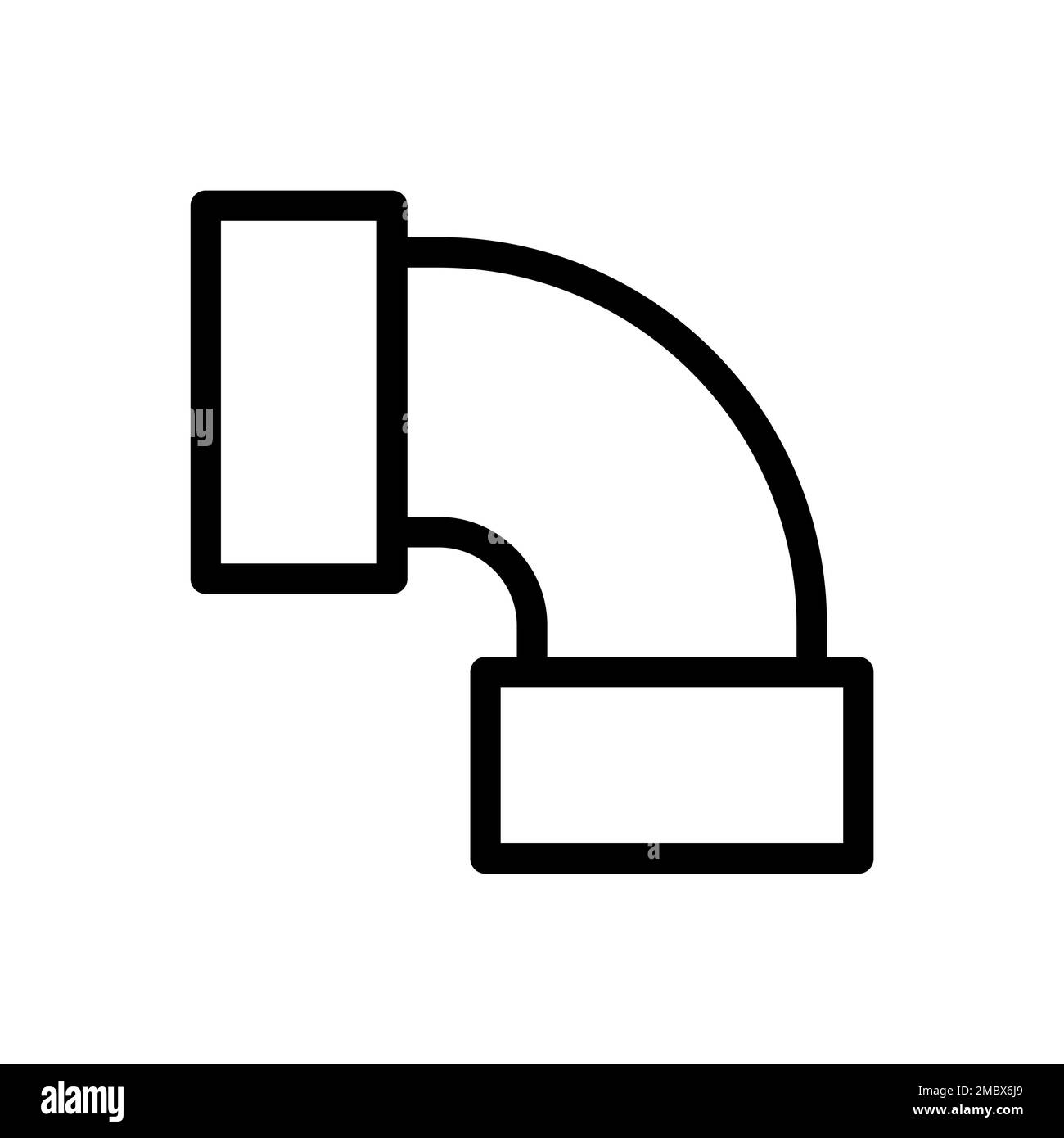 Pipe line icon isolated on white background. Black flat thin icon on