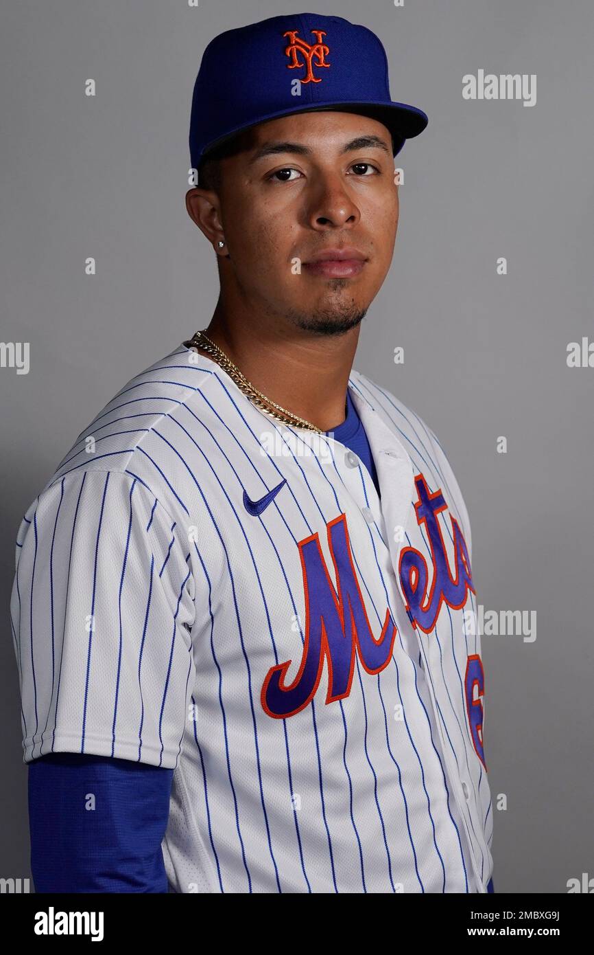 This is a 2022 photo of Mark Vientos of the New York Mets baseball team.  This image reflects the New York Mets active roster Wednesday, March 16,  2022, in Port St. Lucie