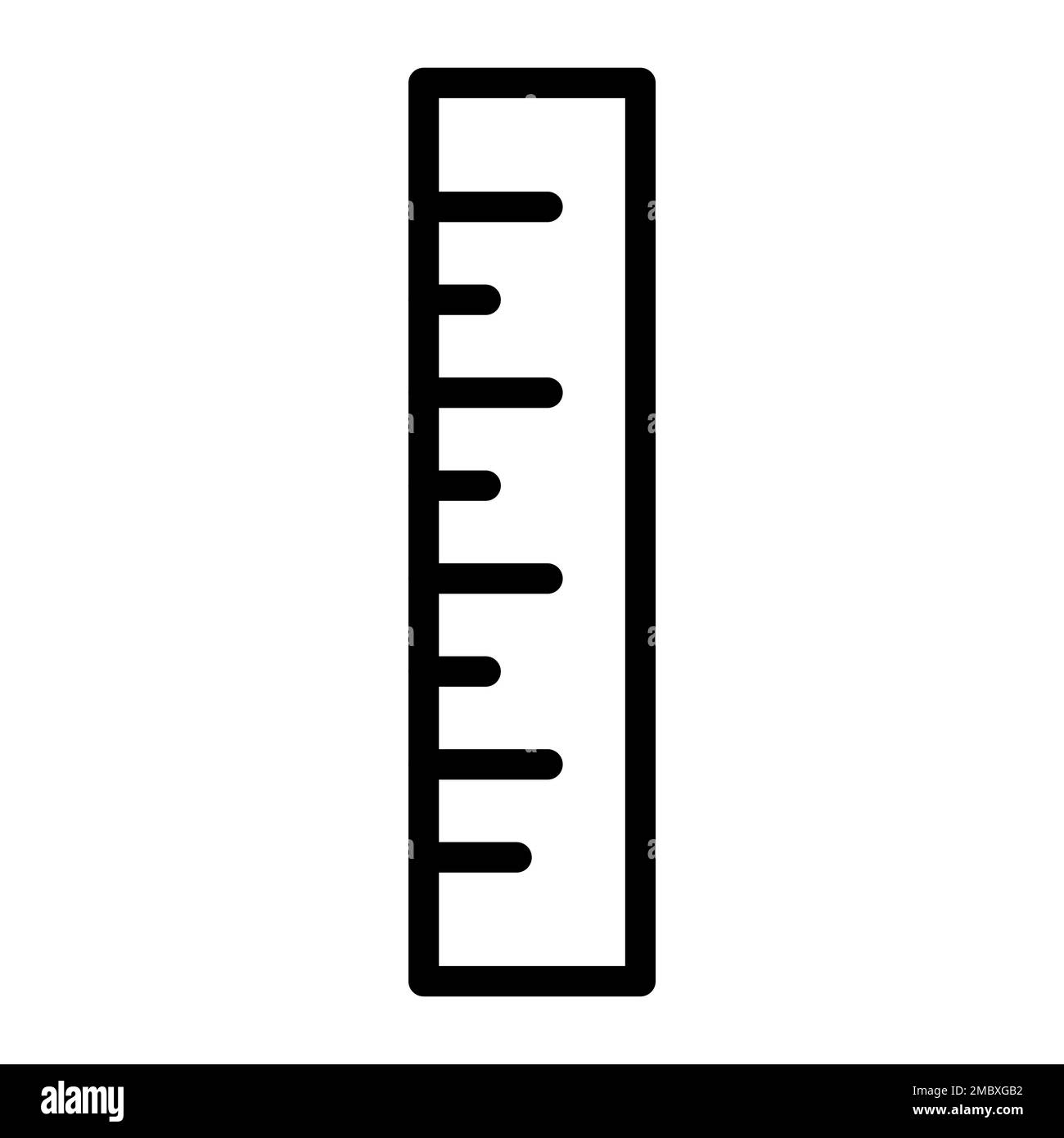 Straightedge line icon isolated on white background. Black flat thin ...