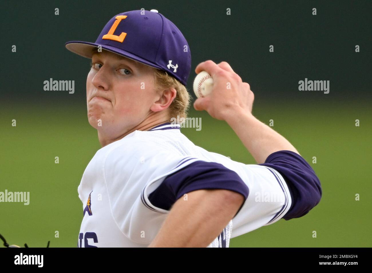 player Kaleb Kantola competes during an NCAA baseball game