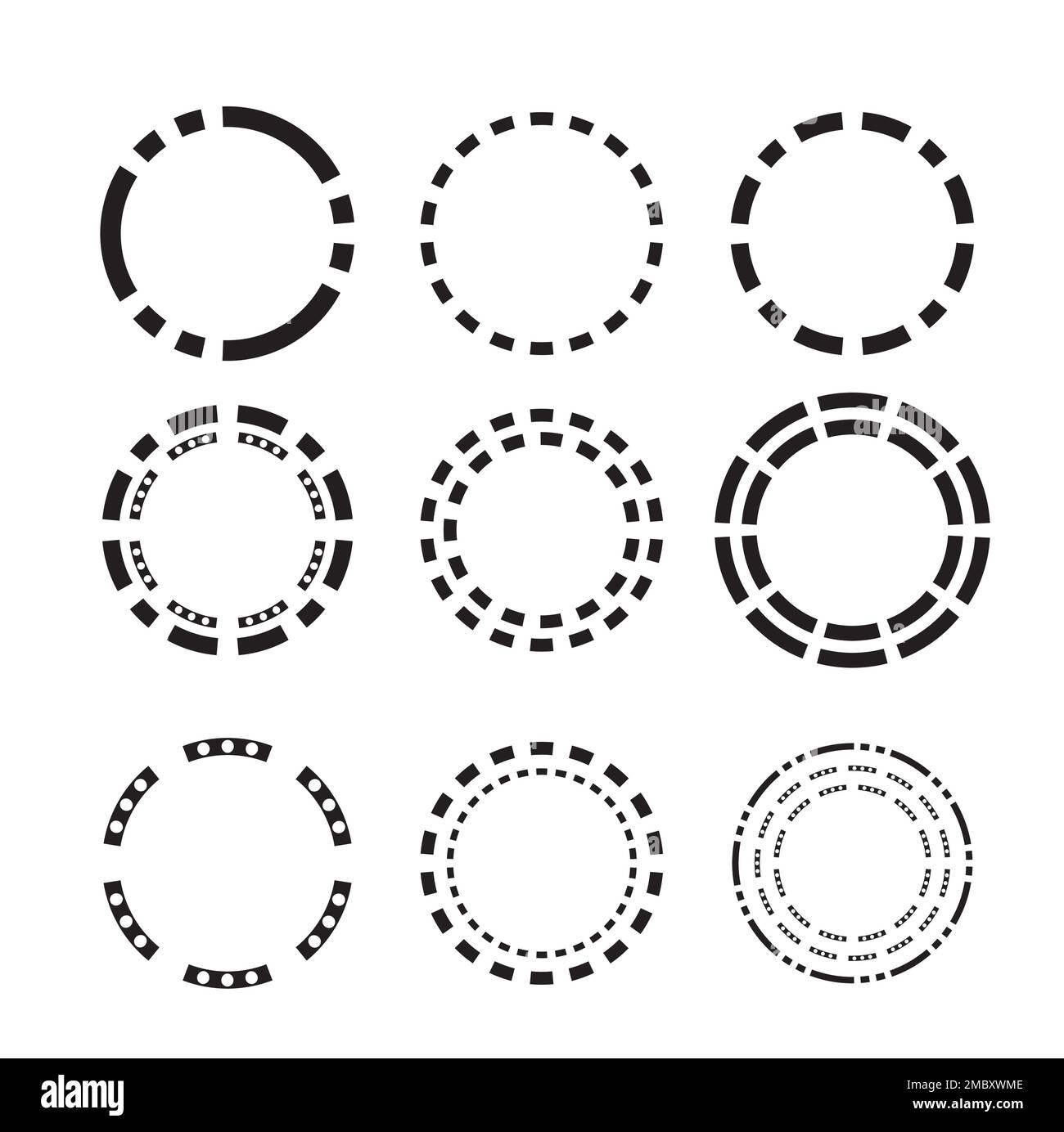 Circle Shaped Dotted Stroke In Black Color Stock Vector