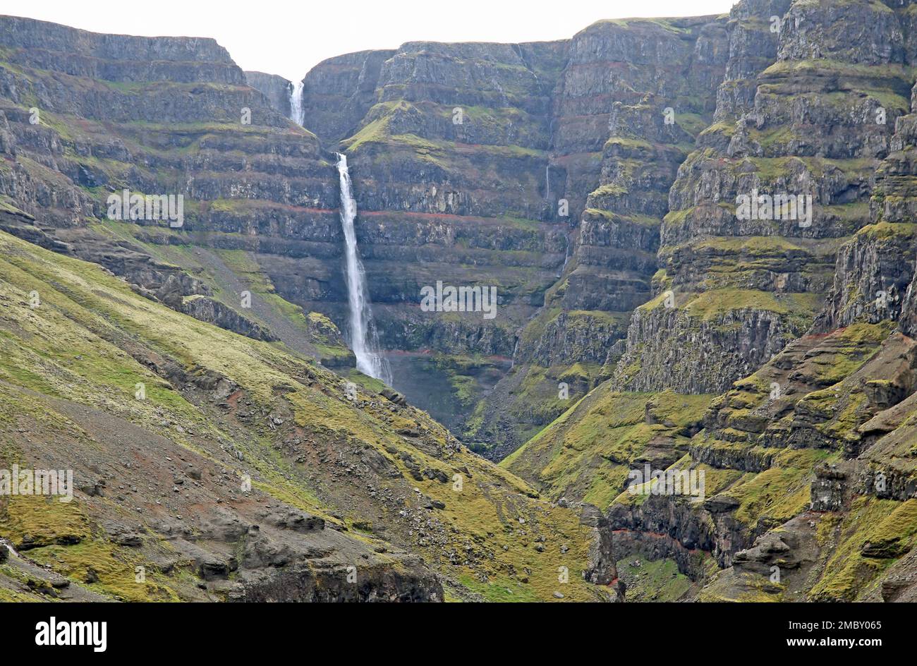 Strútsfoss Wasserfall Island waterfall Iceland Stock Photo