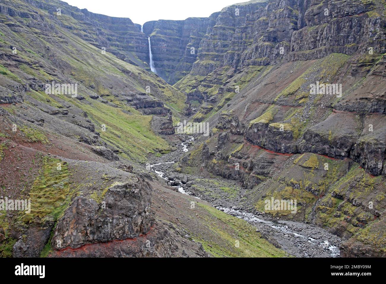 Strútsfoss Wasserfall Island waterfall Iceland Stock Photo