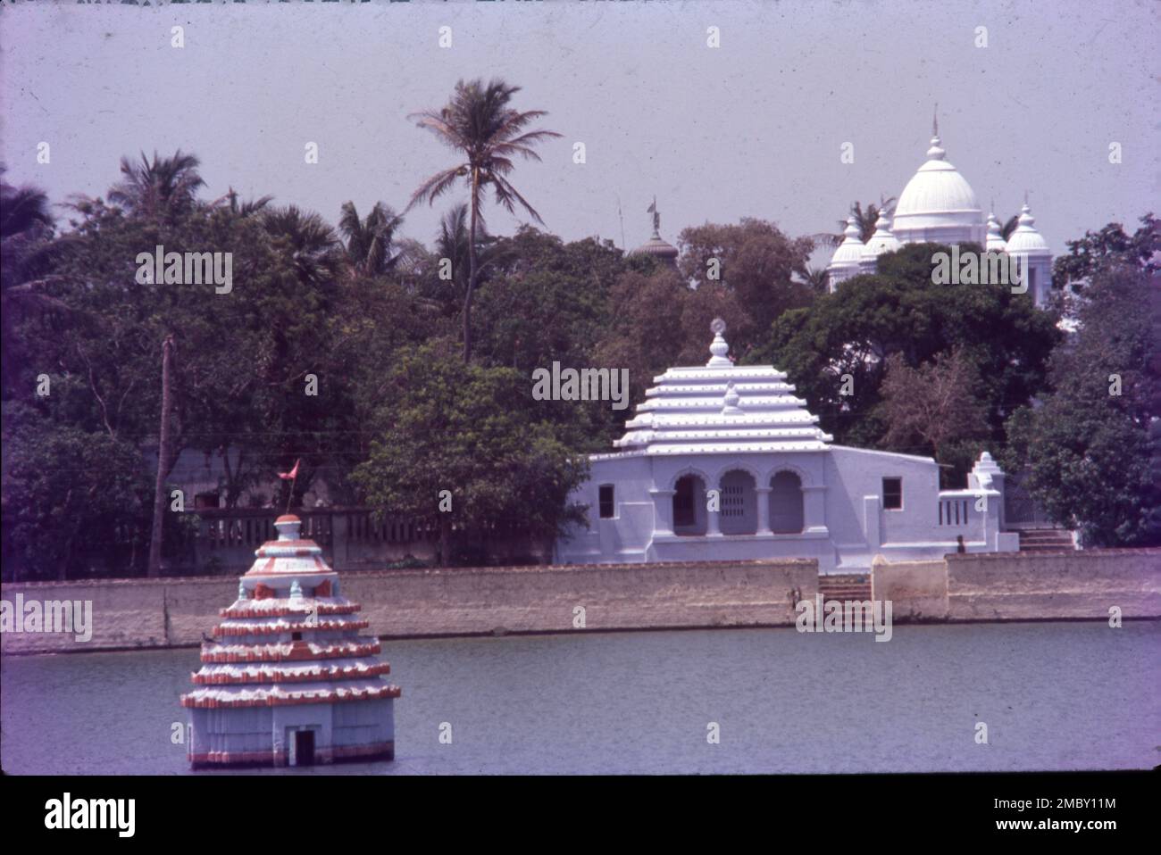 Several temples surrounding the tank hires stock photography and