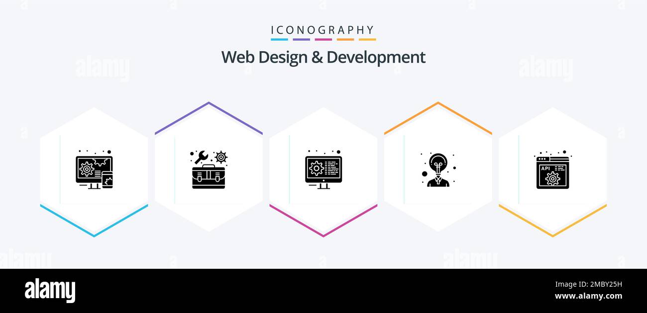Web Design And Development 25 Glyph icon pack including programming ...