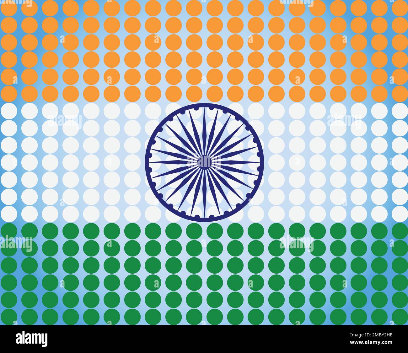 Indian Flag With Polka Dot Pattern Stock Vector