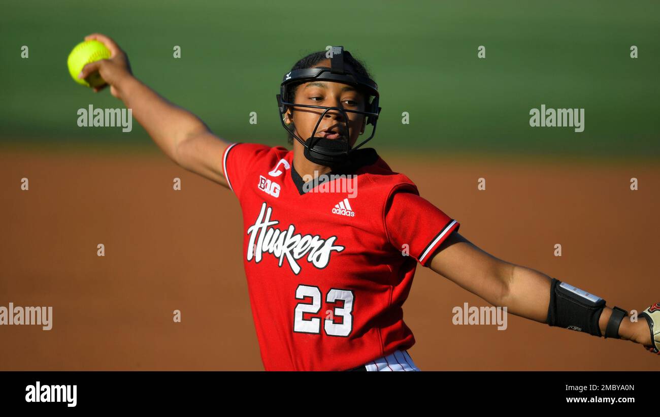 Nebraska's Courtney Wallace (23) during an NCAA softball game on Sunday