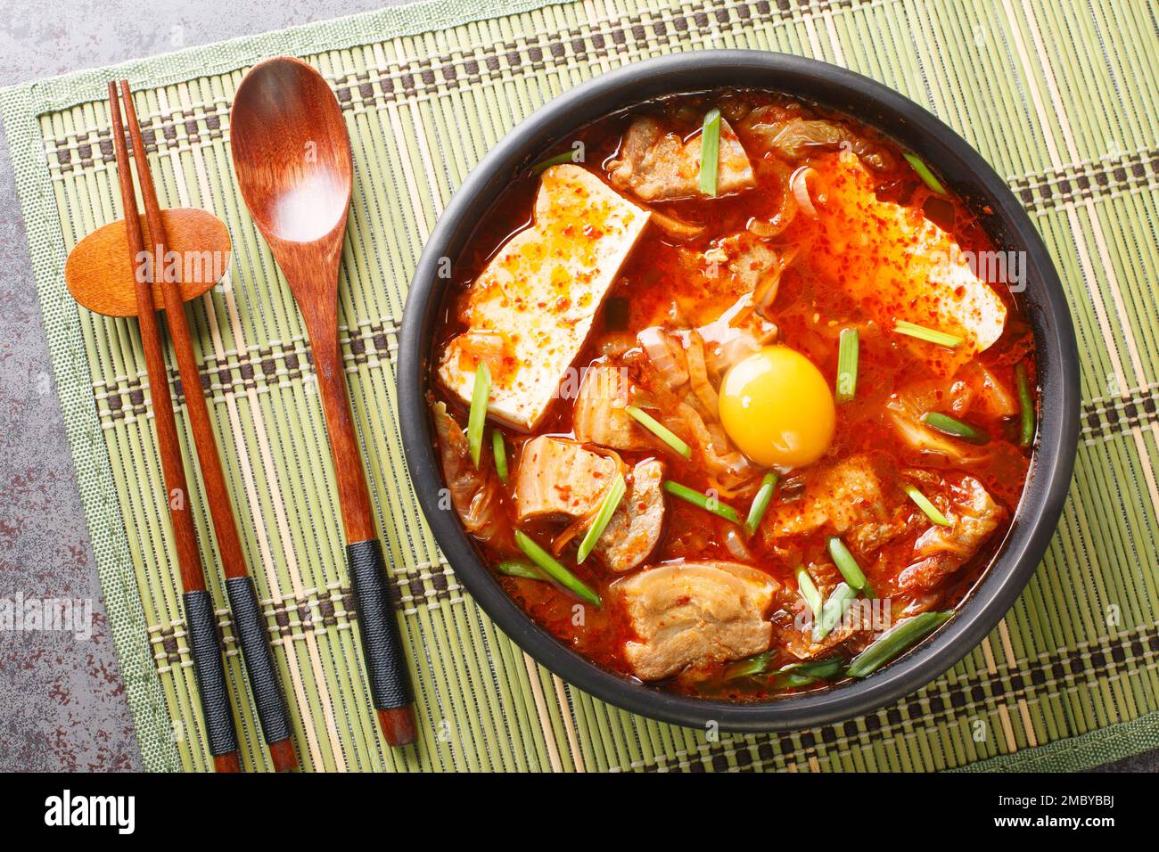 Korean spicy soft tofu soup hi-res stock photography and images - Alamy