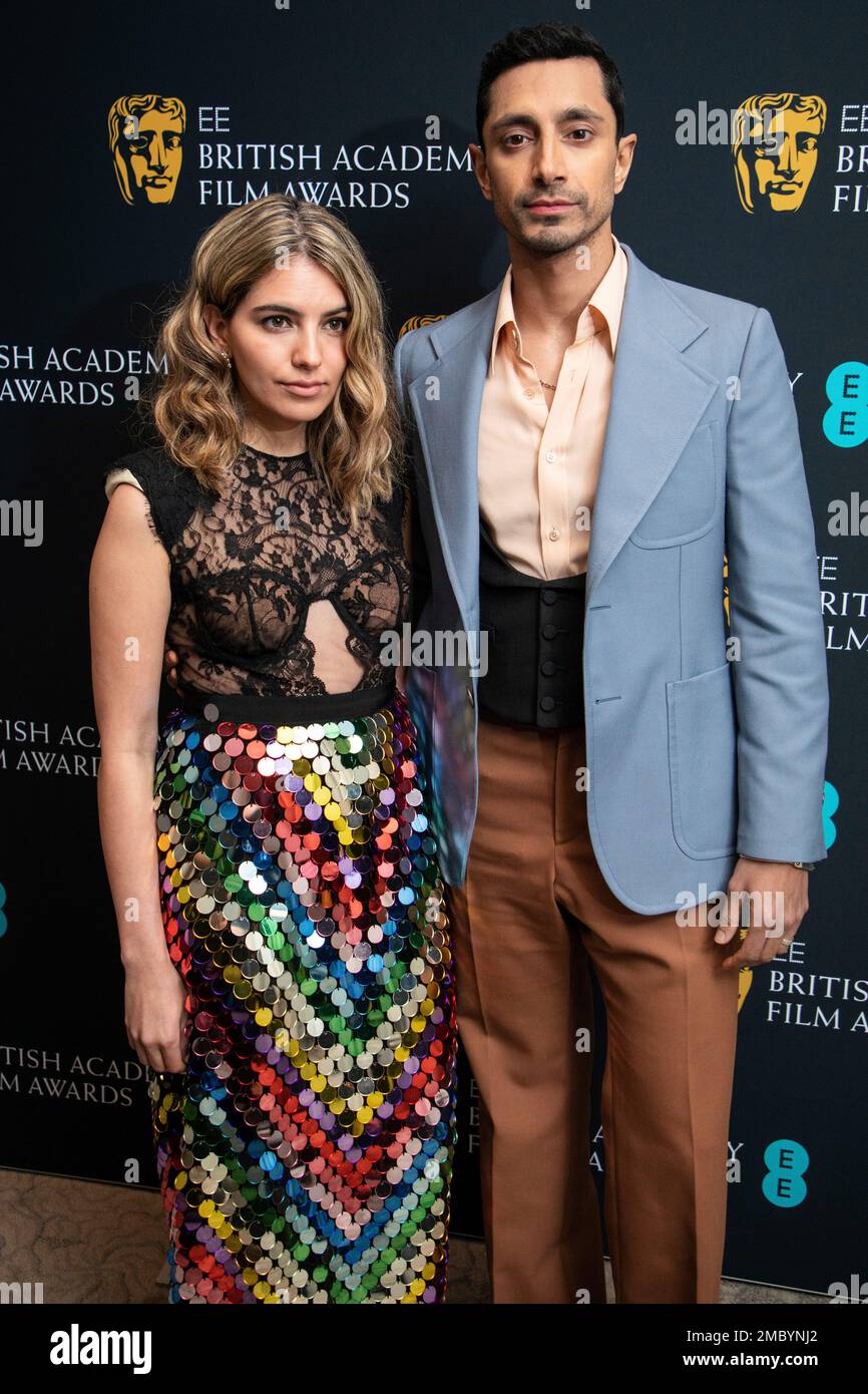 Fatima Farheen and Riz Ahmed pose for photographers upon arrival at the ...