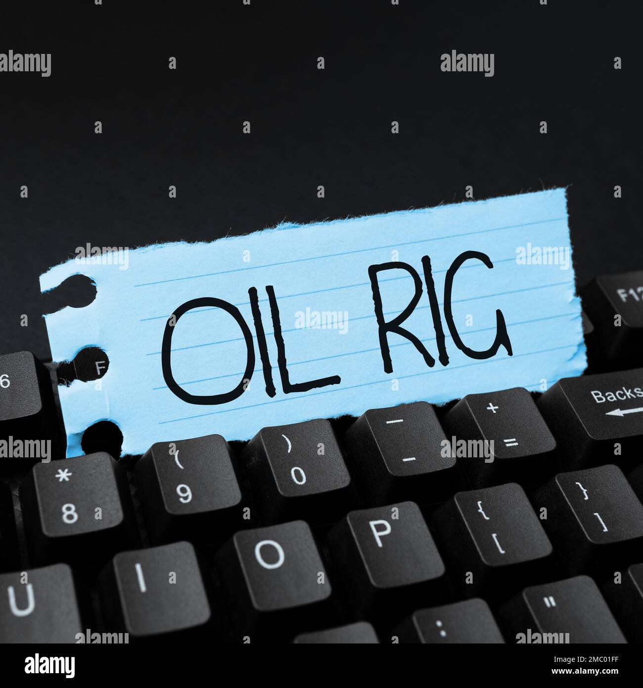 Sign displaying Oil Rig. Concept meaning large structure with equipment