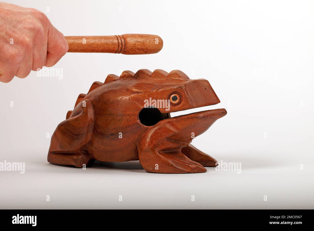 Large wooden Frog scraper guiro Stock Photo Alamy