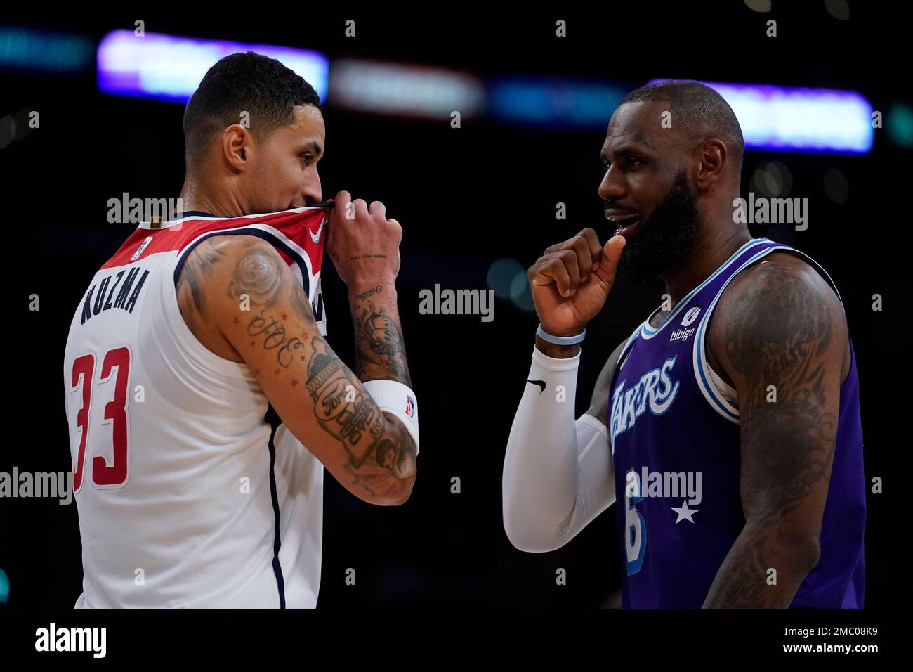 Washington Wizards forward Kyle Kuzma (33) stands on the court during an  NBA basketball game against the Los Angeles Clippers in Los Angeles,  Wednesday, March 9, 2022. (AP Photo/Ashley Landis Stock Photo - Alamy