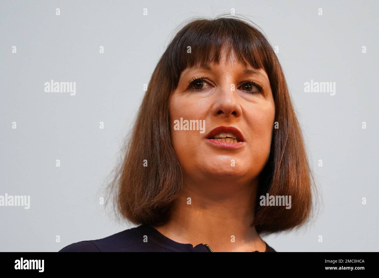 Shadow chancellor Rachel Reeves making her keynote speech at Fabian Society New Year Conference in London. Picture date: Saturday January 21, 2023. Stock Photo