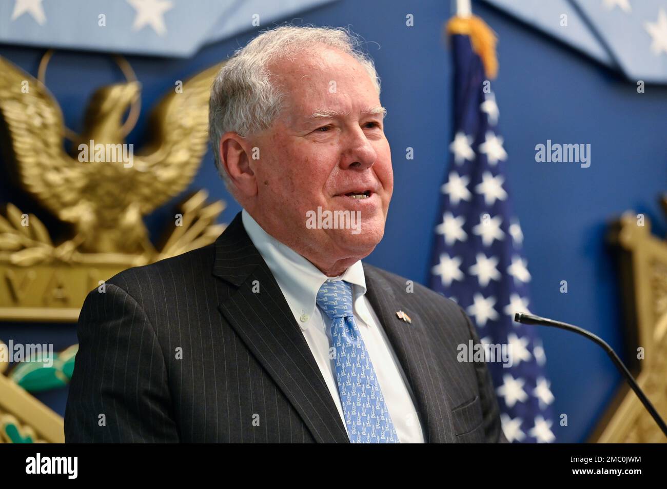 Secretary of the Air Force Frank Kendall speaks before presenting the ...