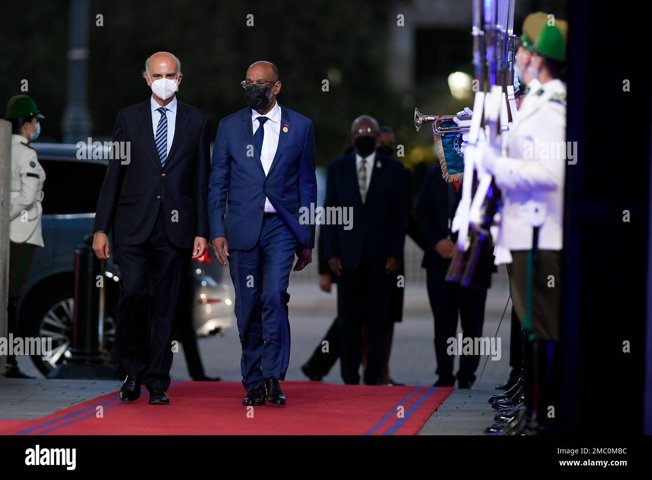 Haiti's Prime Minister Ariel Henry arrives at La Moneda presidential ...