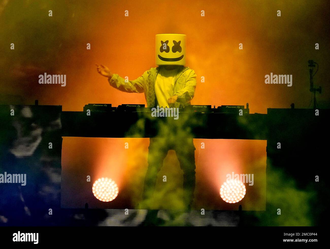 DJ Marshmello performs at the Dubai Expo 2020, in Dubai, United Arab