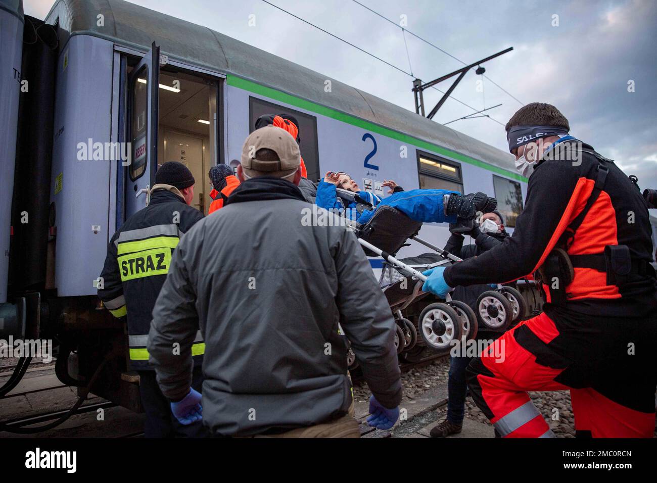 Doctors of the Central Clinical Hospital (MSWIA) from Warsaw carry a