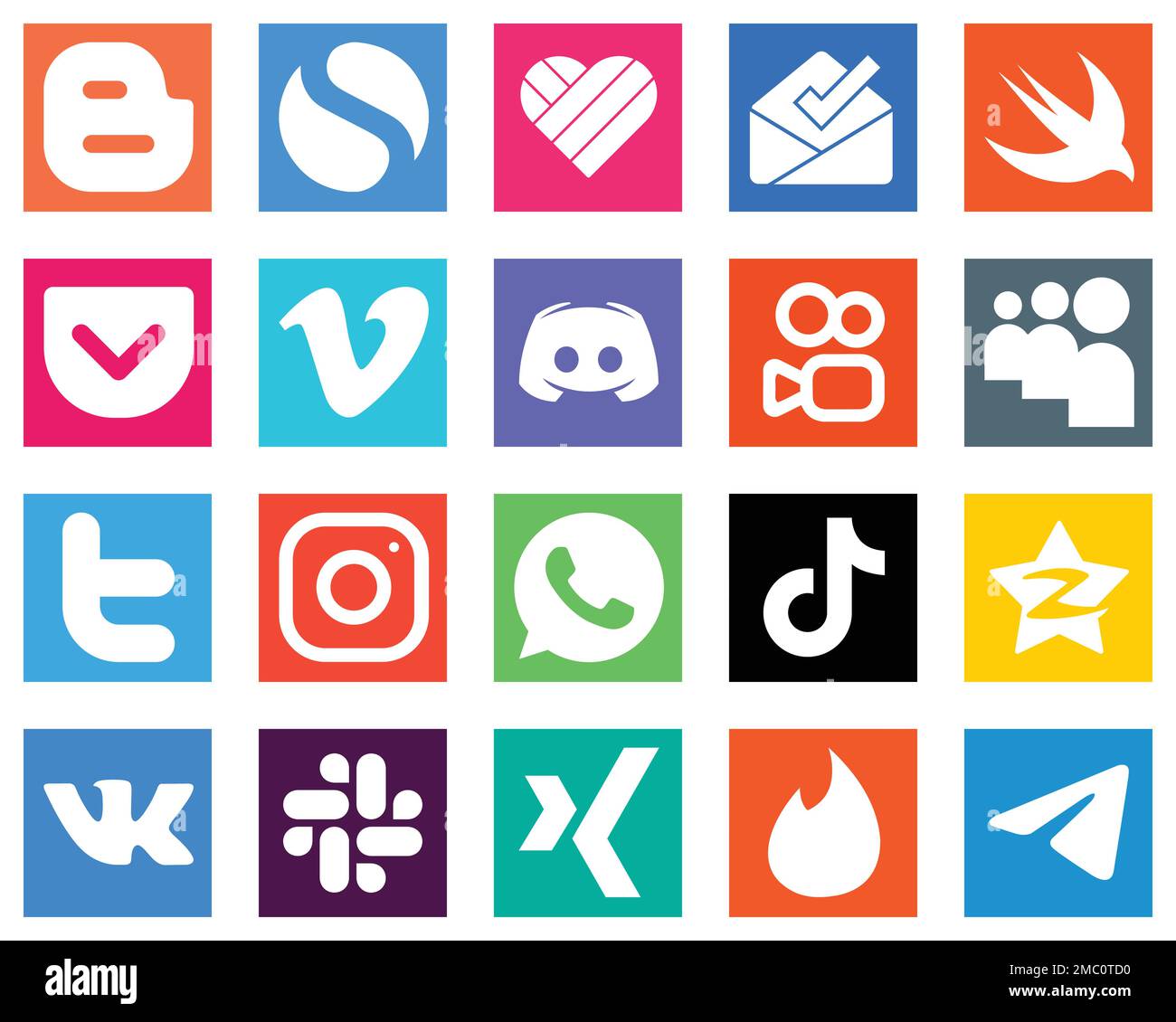 Flat Circle White Icon Set message. douyin. discord and twitch 20 Stylish  Icons Stock Vector Image & Art - Alamy