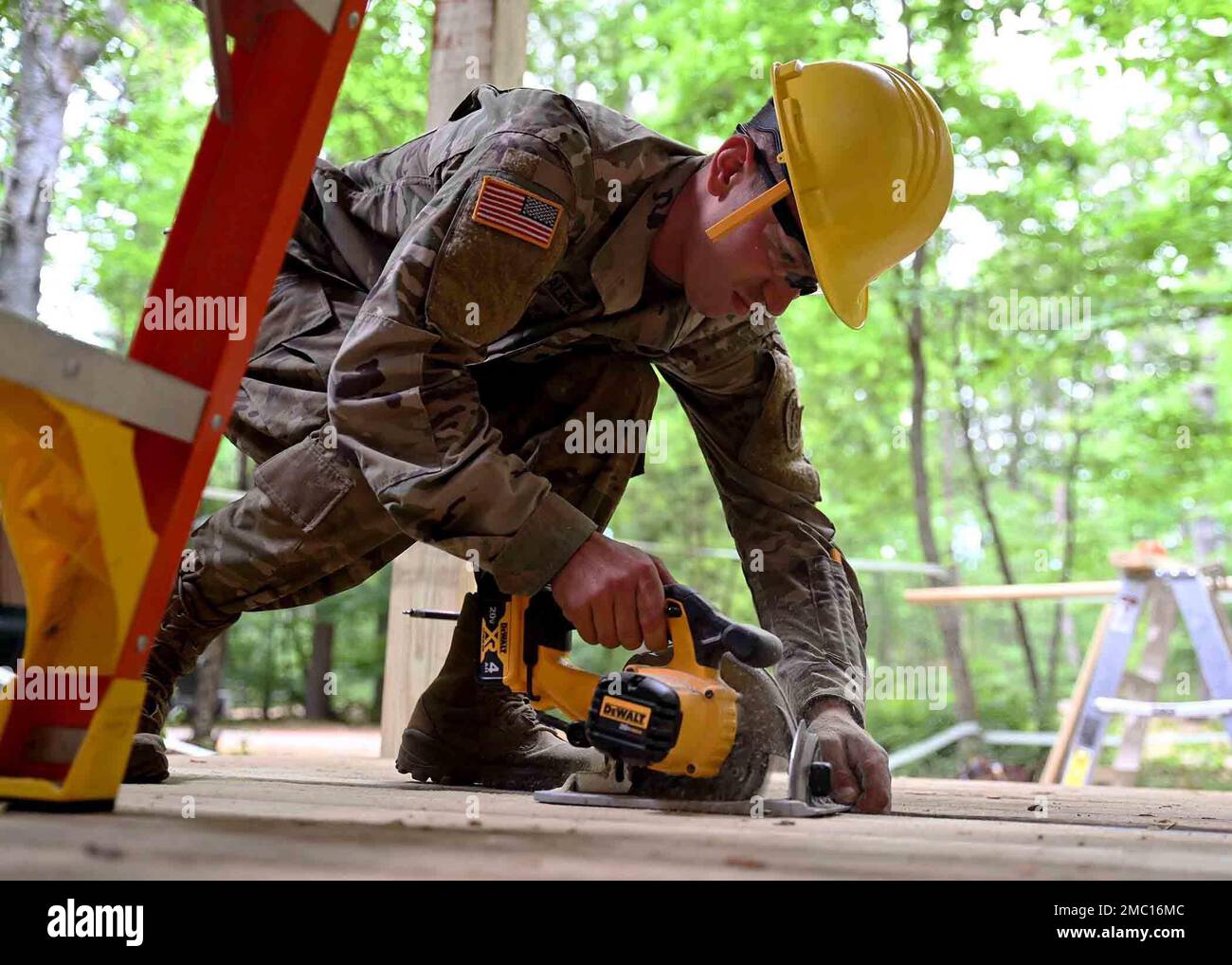 Spc. Noah Smialek of Detachment 1, 185th Engineer Support Company, New ...