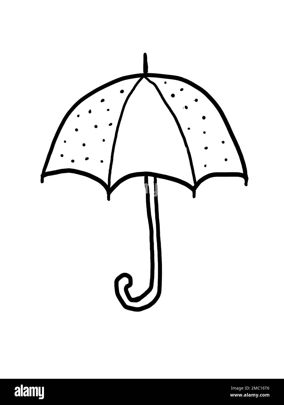 polka dot umbrella, black and white illustration Stock Photo Alamy