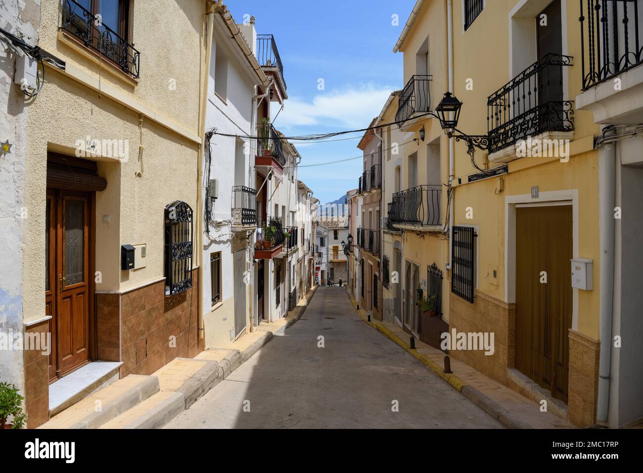 Alley in the old town of Tarbena, Costa Blanca, province of Alicante, Valencian Community, Spain Stock Photo