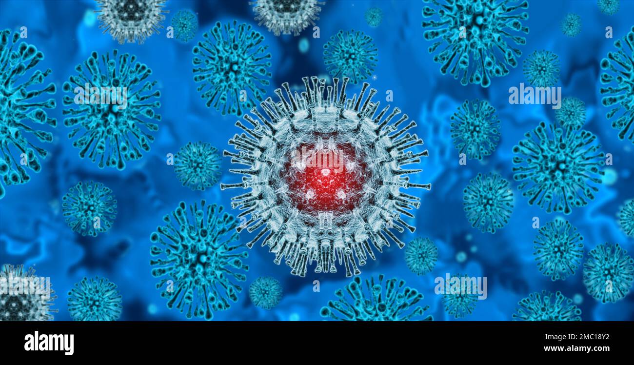3d virus background, monkeypox concept, Close-up of virus molecules on ...