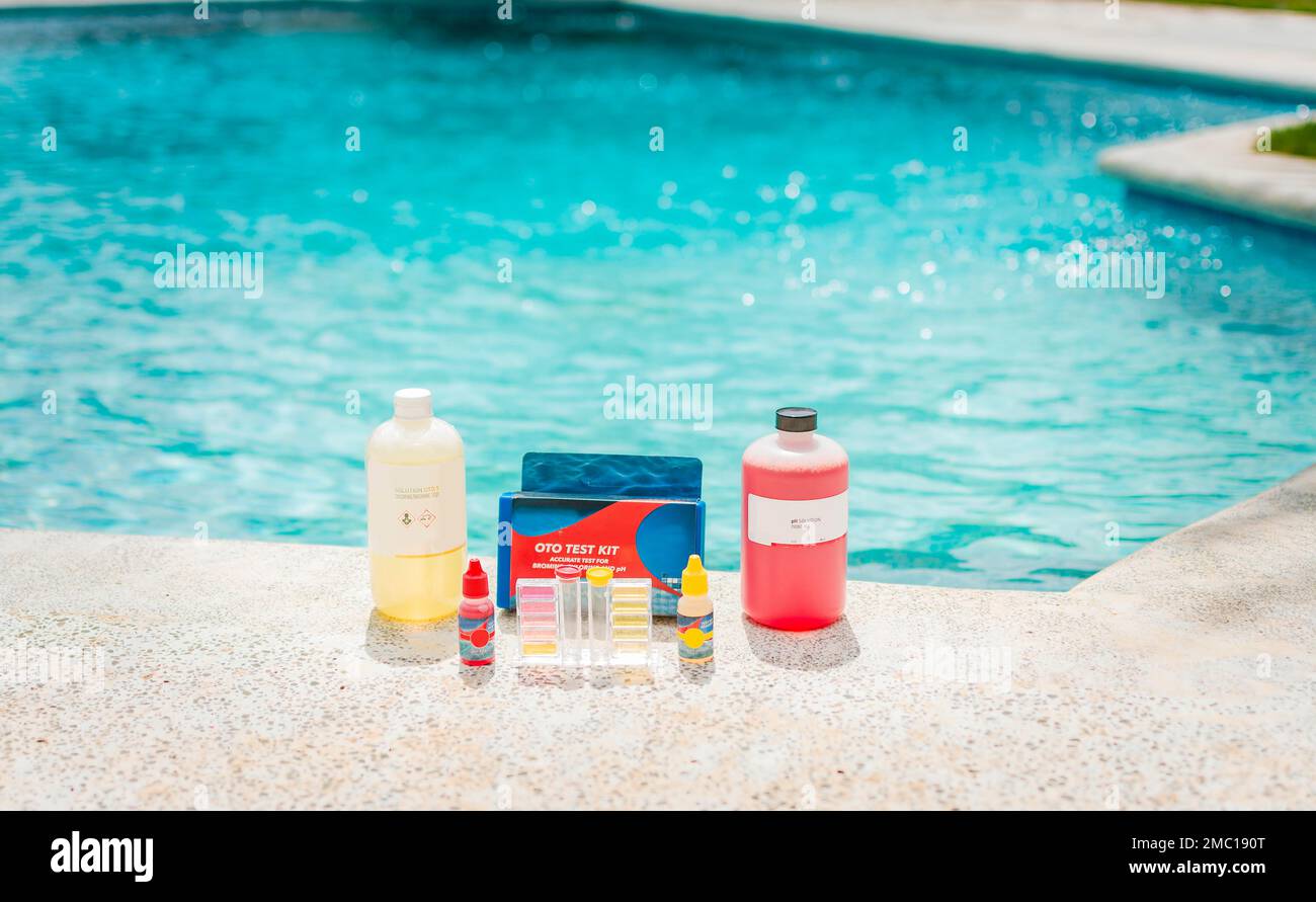 Chlorine and ph analyzer kit for pools, Kit to test pool water, pH and