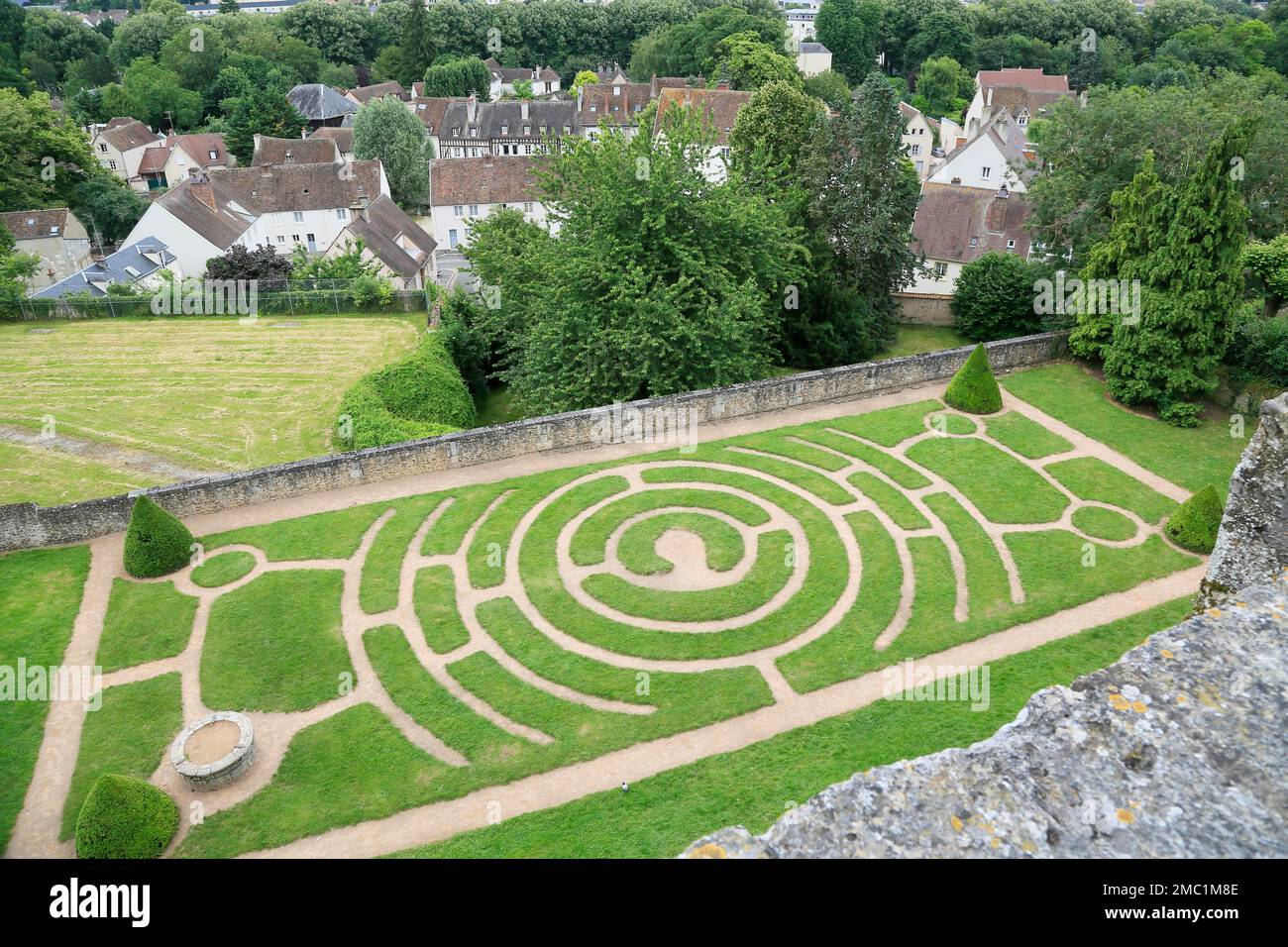 Labyrinth in the gardens of the episcopal palace below Notre Dame of ...