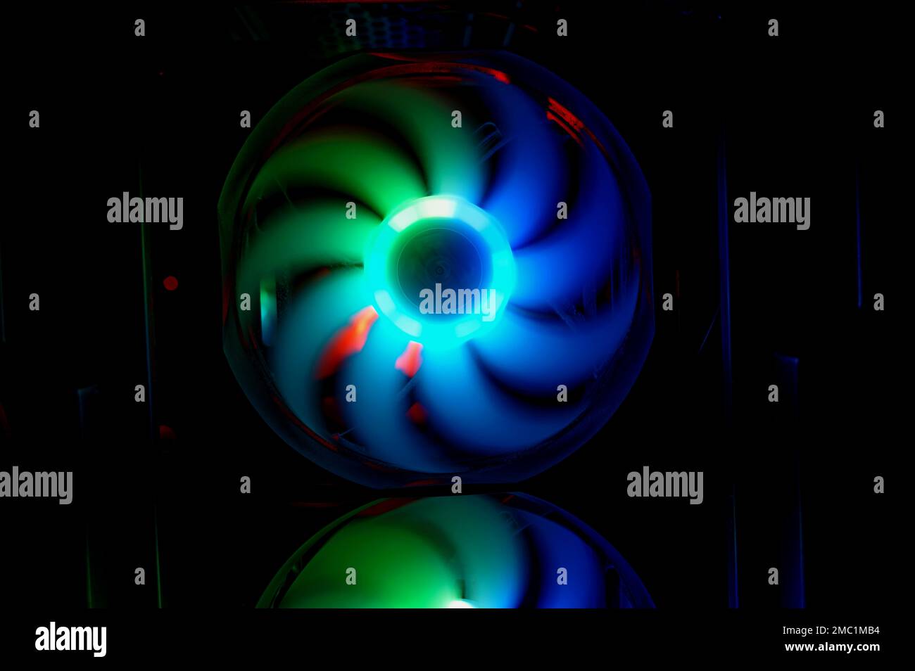 Colorful bright rainbow led rgb pc fan air case cooler. Computer