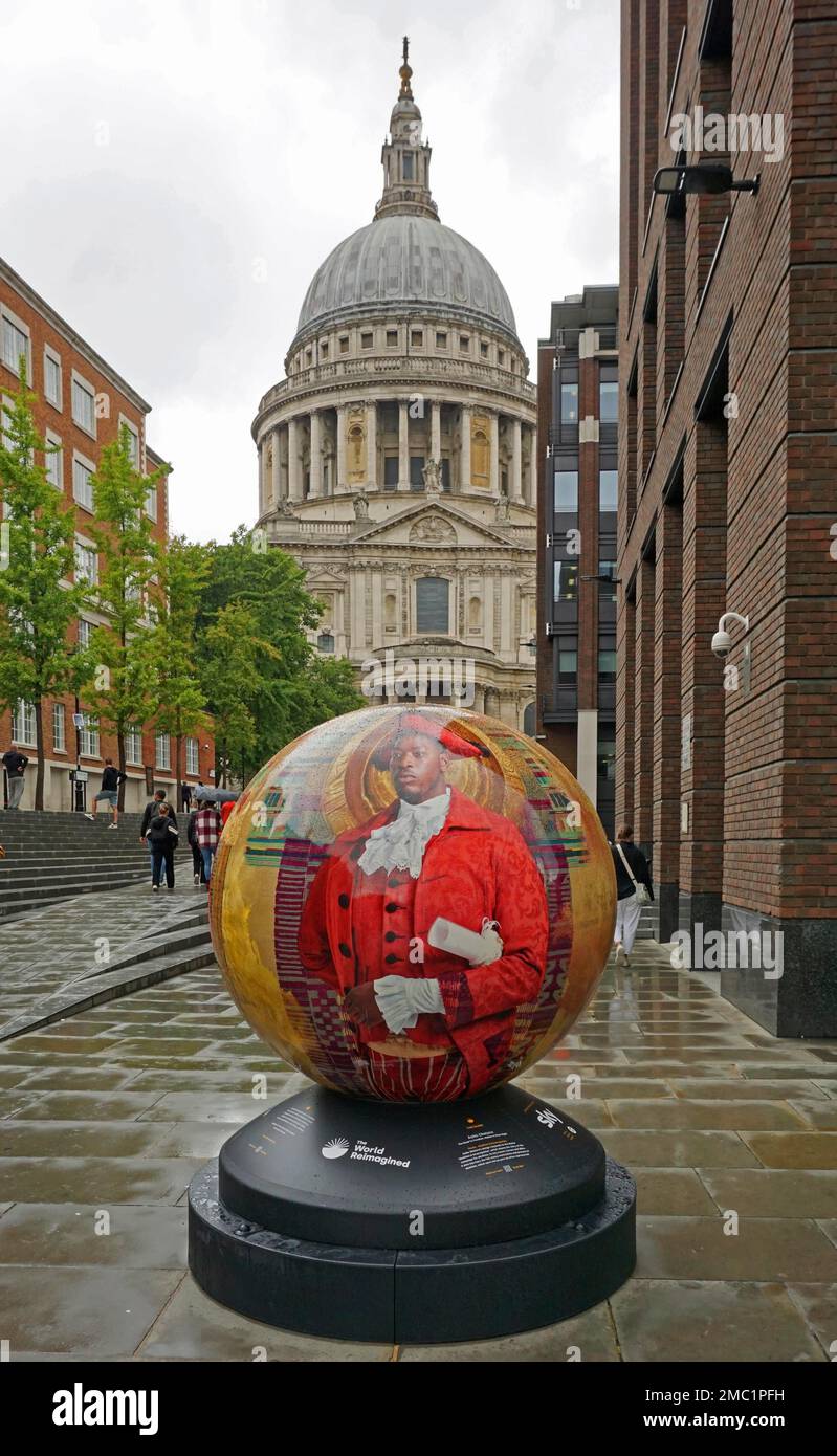 Sculpture trail The World Reimagined Globe Trail, artwork by Asiko Okelarin, City of London, England, Great Britain Stock Photo