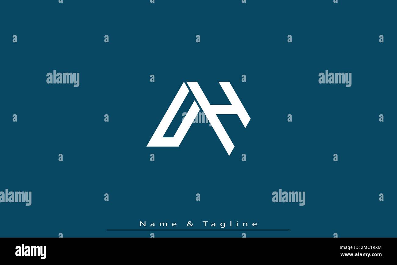 Alphabet letters Initials Monogram logo UH , HU Stock Vector