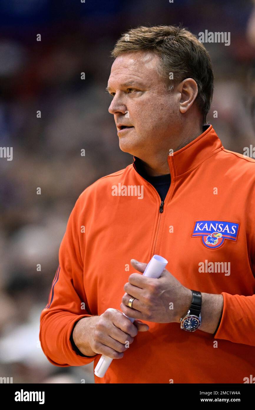 Kansas head coach Bill Self during the second half of an NCAA college