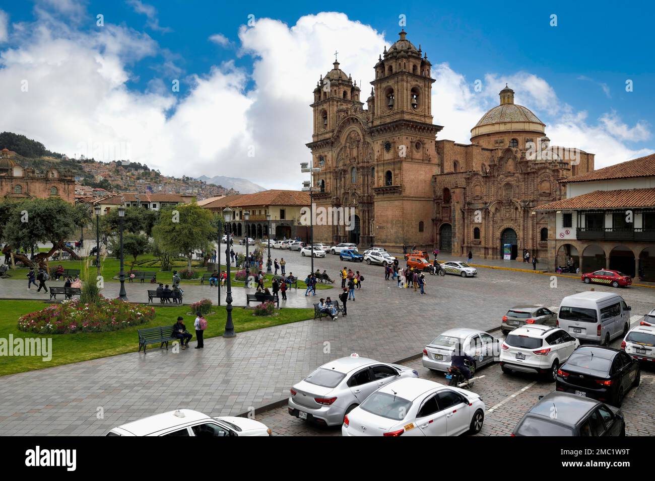 Society of Jesus Church and University of San Ignacio de Loyola, Plaza de Armas, Cusco, Peru Stock Photo