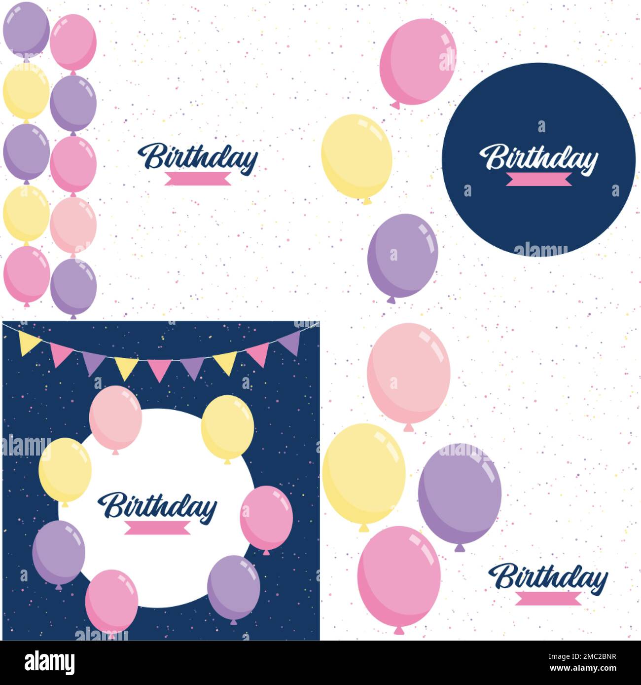 Vector illustration of aHappy Birthday celebration background with ...