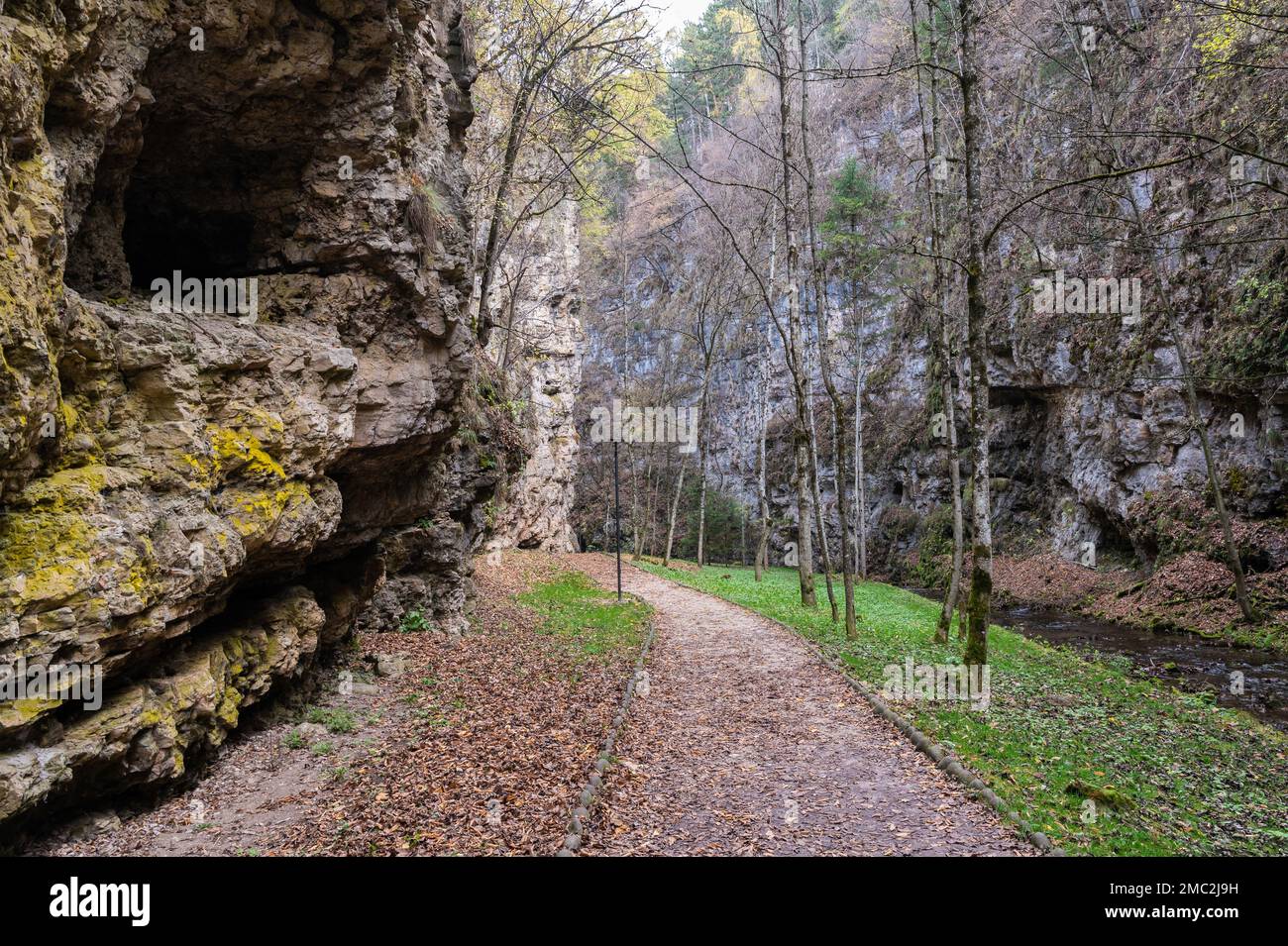 The Rio Sass di Fondo canyon in Non Valley, Trentino Alto Adige: a scenic excursion among narrow rock walls and fascinating light effects - Fondo, nor Stock Photo