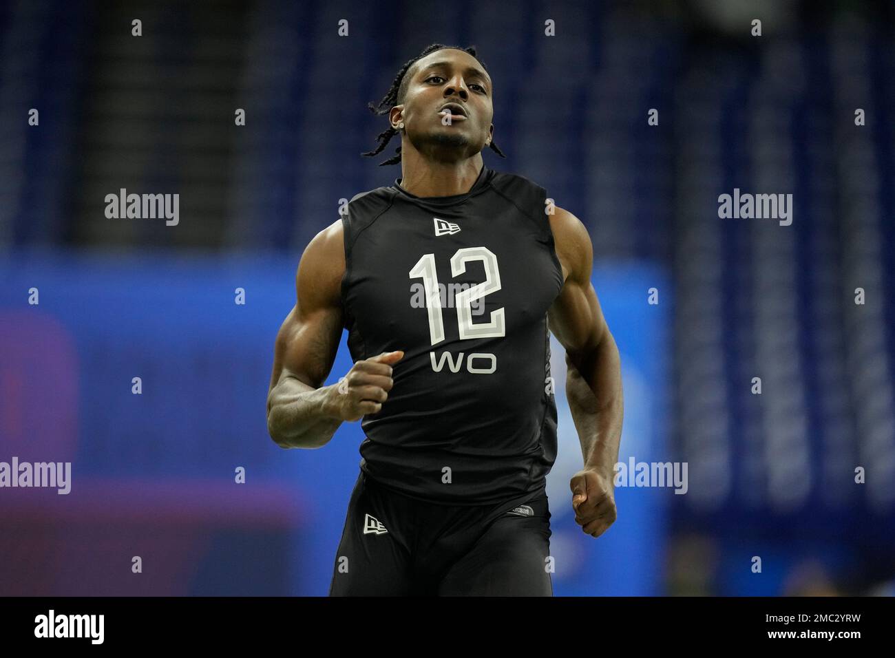 Danny Gray #WO12 of SMU runs the 40 yard dash during the NFL