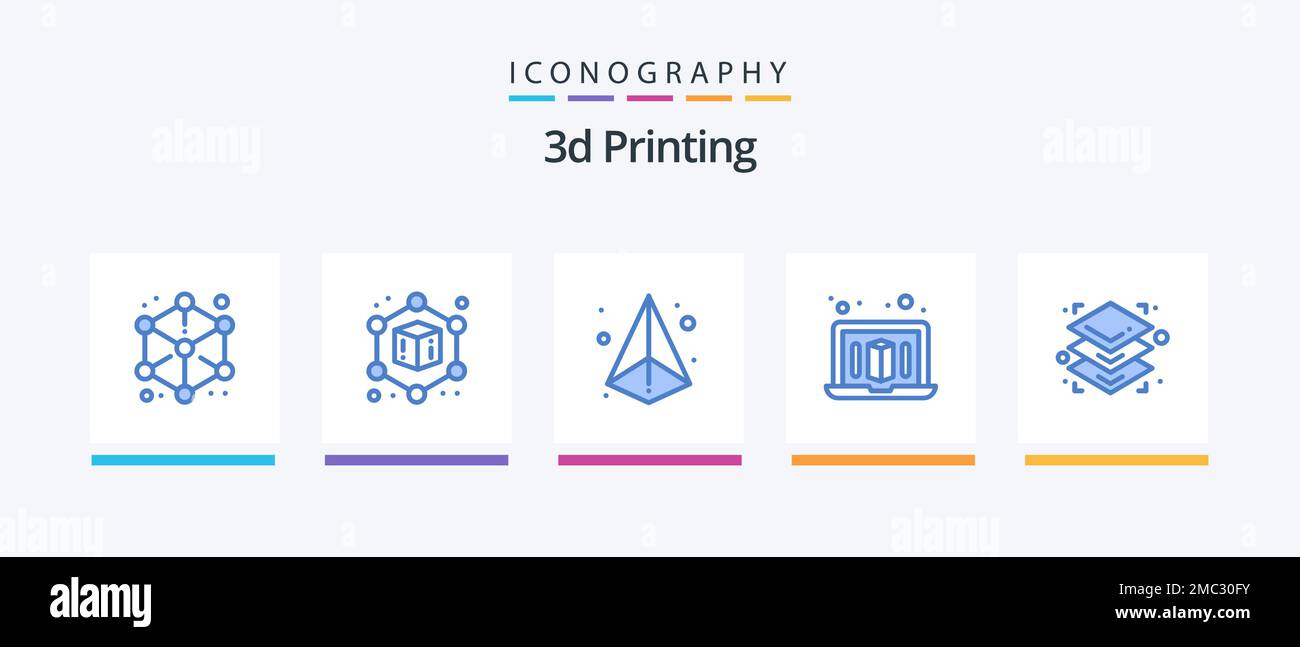 3d Printing Blue 5 Icon Pack Including printing. height. box. 3d