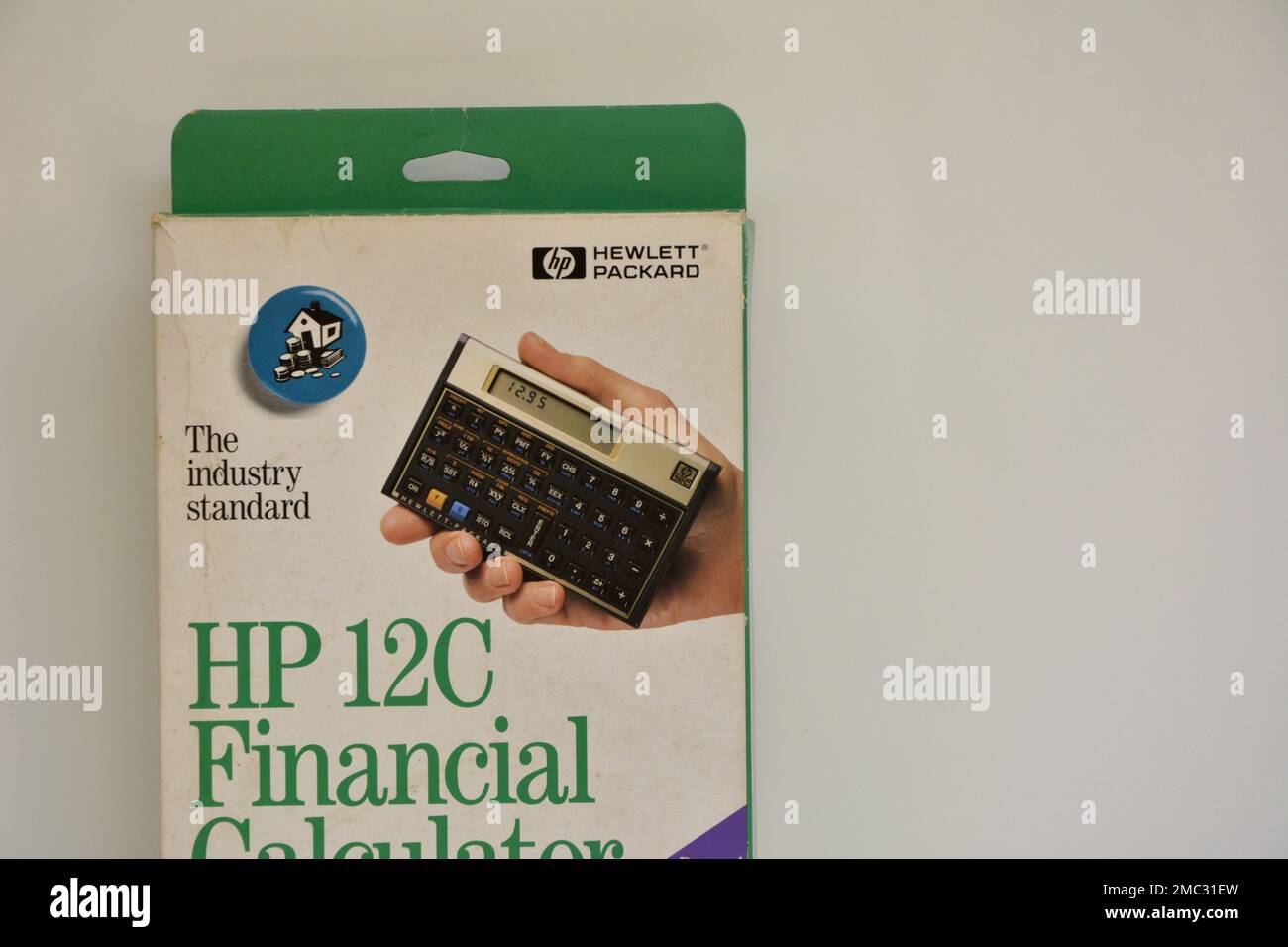 Marilia, São Paulo, Brazil - 17 October 2022: Packaging for the Hewlett Packard financial HP calculator in white and green colors with the company's p Stock Photo