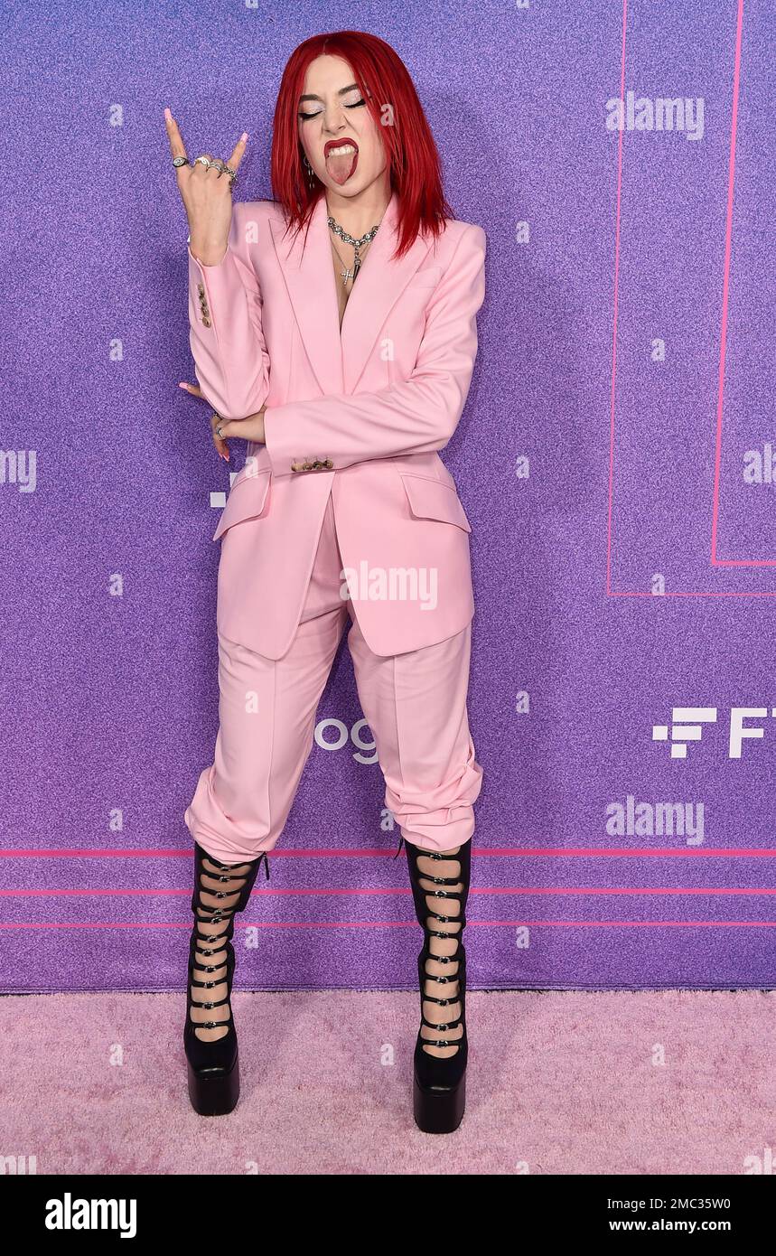 Xxx arrives at the Billboard Women in Music Awards on Wednesday, March 2,  2022, at the YouTube Theater in Los Angeles. (Photo by Jordan  StraussInvisionAP Stock Photo - Alamy