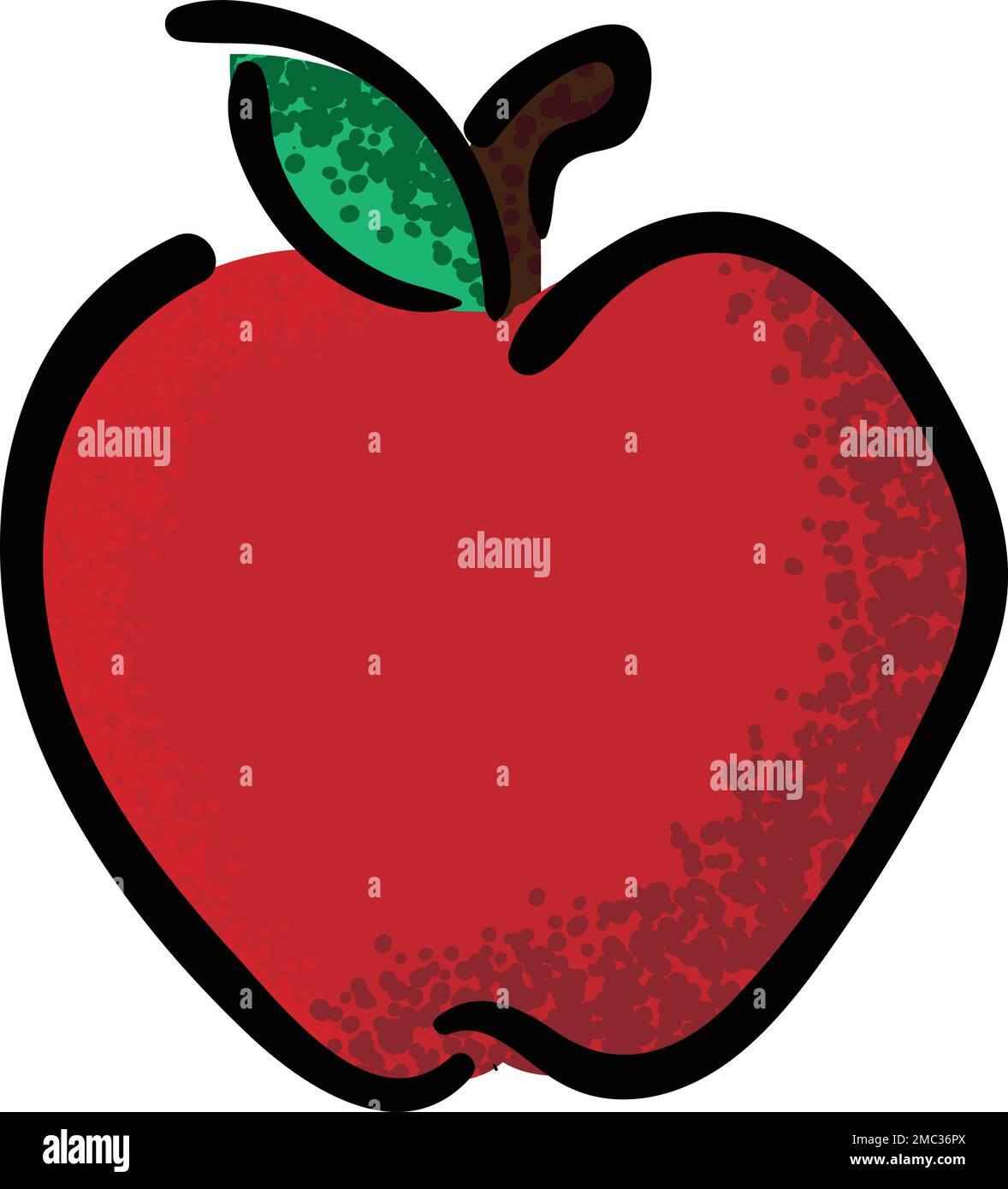 Apple hand drawn vector illustration. Artsy apple fruit graphic. Stock Vector