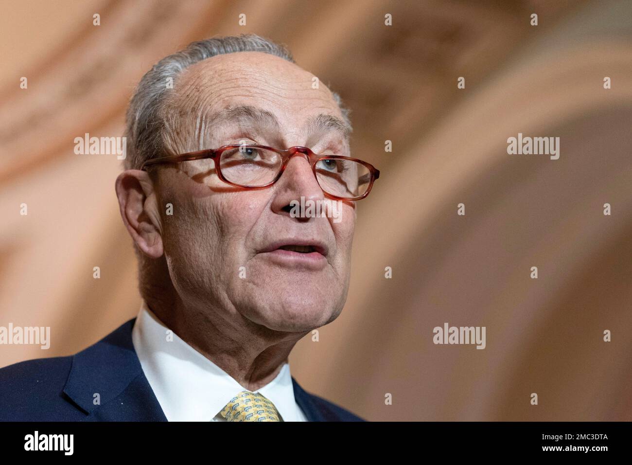 Senate Majority Leader Chuck Schumer, DN.Y., speaks, Tuesday, March 1