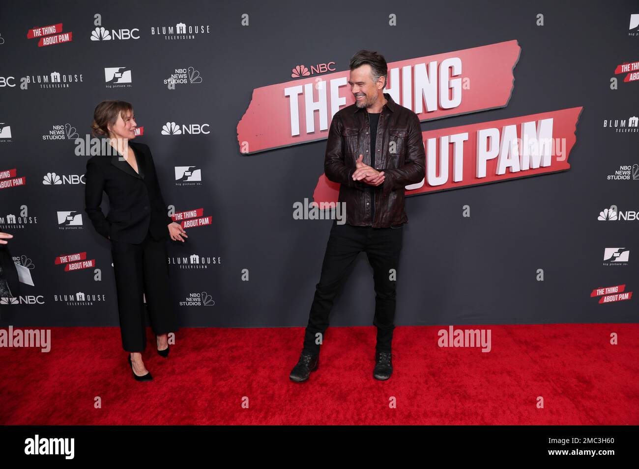 Renée Zellweger, left, and Josh Duhamel attend a red carpet event for