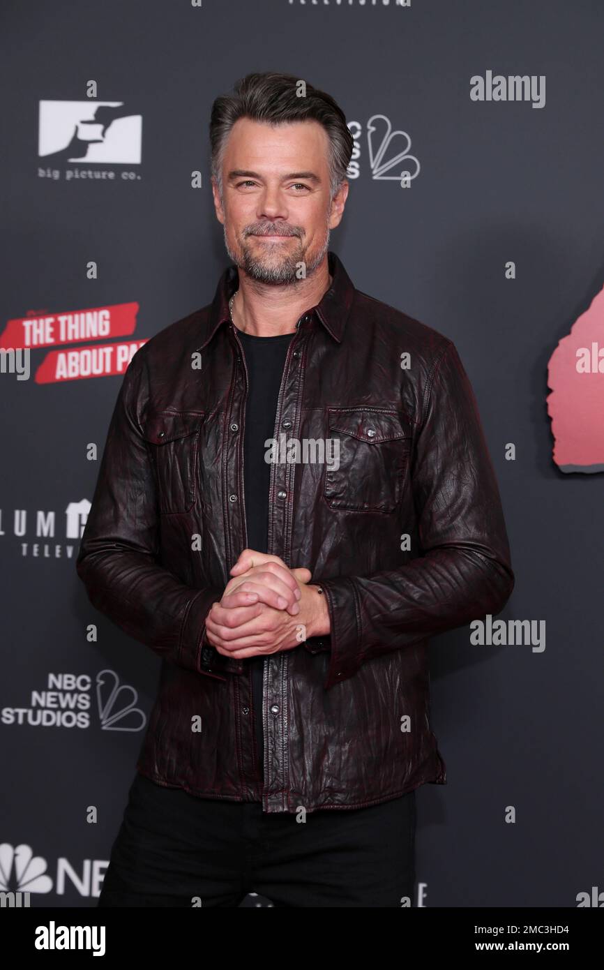 Josh Duhamel attends a red carpet event for "The Thing About Pam" at
