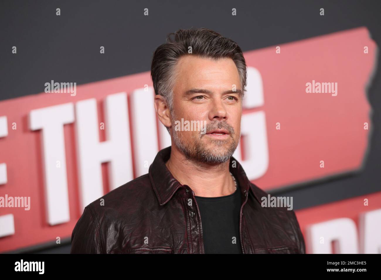 Josh Duhamel attends a red carpet event for "The Thing About Pam" at